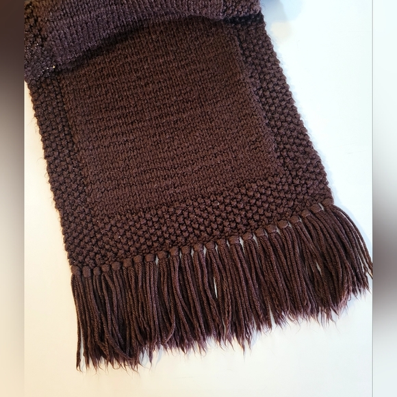 Chocolate Brown Knit Scarf - Picture 3 of 4